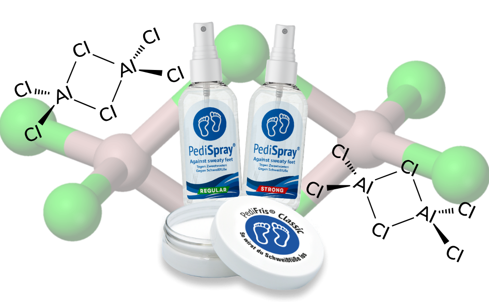 PediSpray®, anti-transpirant à base de chlorure d'aluminium contre la transpiration des pieds — Regular 15 % et Strong 20 %