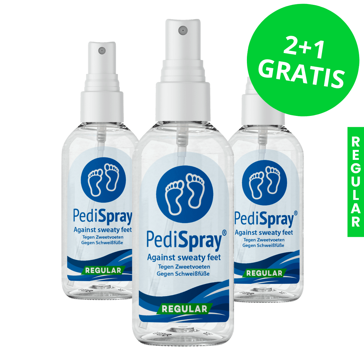 PediSpray Regular 3-pack – Pack avantage Anti-Transpirant Spray pour les pieds (3x 50ml)