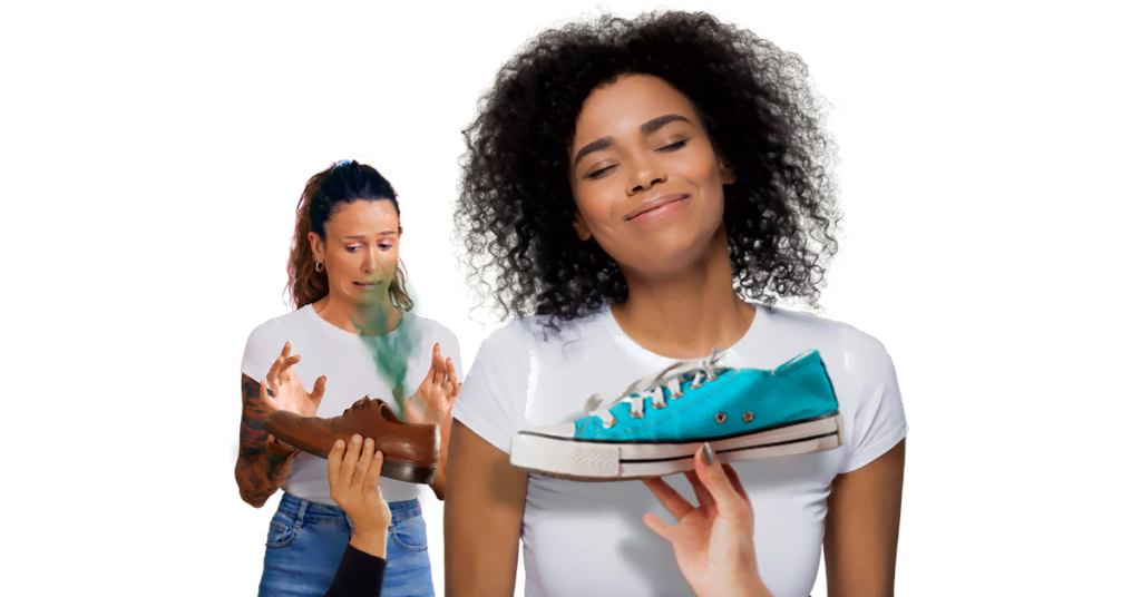 nettoyage de chaussures malodorantes