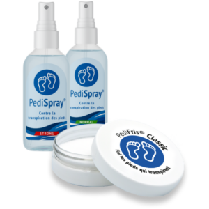 Produits Pedifris et pedispray contre la transpiration des pieds