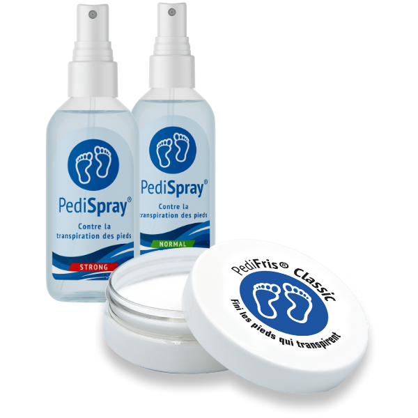 Produits Pedifris et pedispray contre la transpiration des pieds